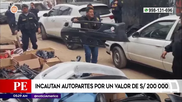 Incautan autopartes en San Luis. Foto: América Noticias