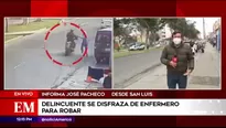 Su cómplice lo esperaba en una motocicleta en movimiento.