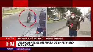 Su cómplice lo esperaba en una motocicleta en movimiento.