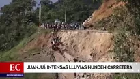 Las lluvias dañaron la vía en San Martín. (Foto y video: América Noticias)