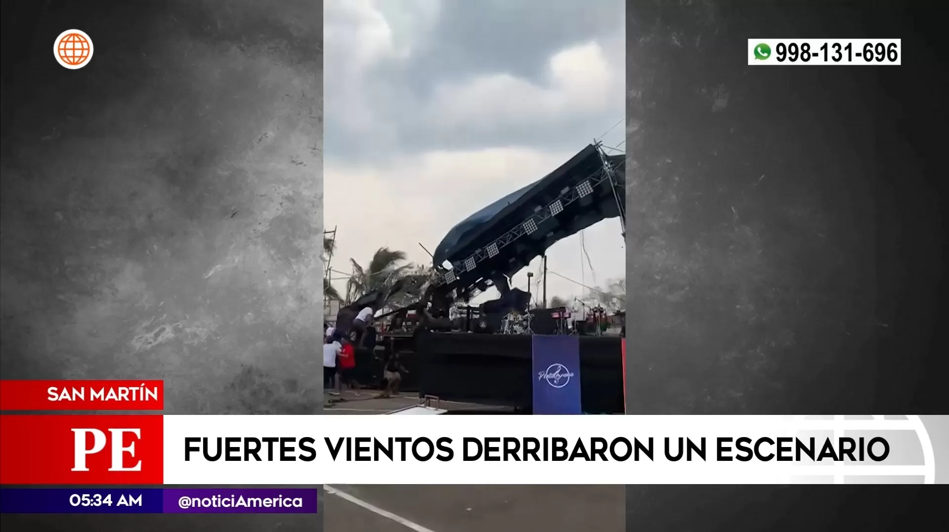 Fuertes vientos derribaron un escenario en San Martín. Foto: América Noticias