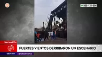 Fuertes vientos derribaron un escenario en San Martín. Foto y video: América Noticias