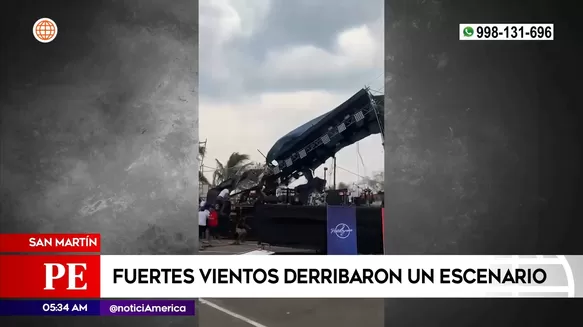 Fuertes vientos derribaron un escenario en San Martín. Foto: América Noticias