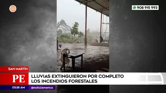 Lluvias apagaron incendios forestales en San Martín. Foto: América Noticias