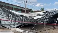 El techo del segundo piso del colegio José Carlos Mariátegui colapsó en Juanjuí - Foto y video: Canal N