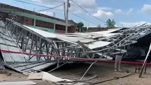 El techo del segundo piso del colegio José Carlos Mariátegui colapsó en Juanjuí - Foto y video: Canal N