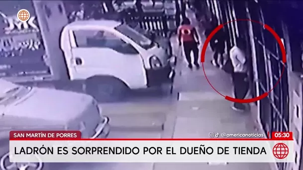 San Martín de Porres: Comenciante atrapa a ladrón tras intentar robar en su tienda. Foto: América Noticias