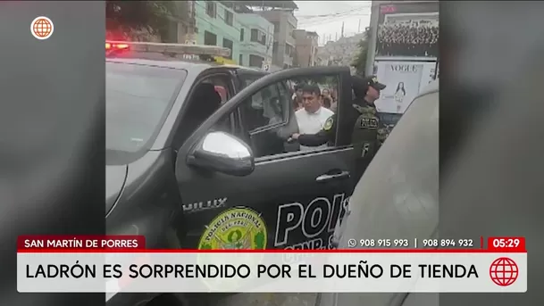 San Martín de Porres: Comenciante atrapa a ladrón tras intentar robar en su tienda. Foto: América Noticias