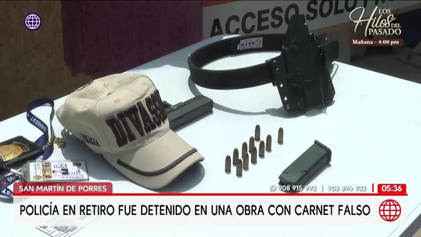 Detienen a policía en retiro con carnet falso en obra de San Martín de Porres. Foto: América Noticias