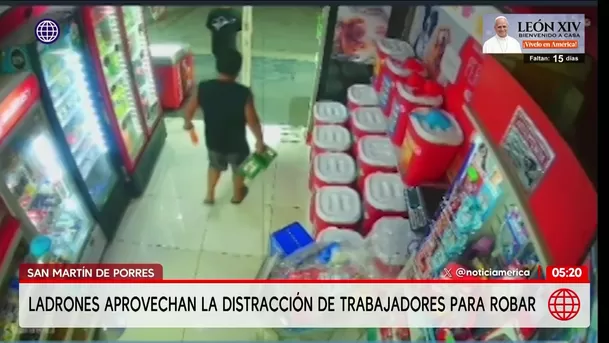 Cajera enfrenta a sujeto que robó cervezas en San Martín de Porres. Foto: América Noticias