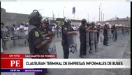 San Martín de Porres: clausuraron terminal de buses informal