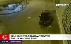 San Martín de Porres: Delincuentes roban autopartes por un valor de 1500 dólares - Noticias de autopartes