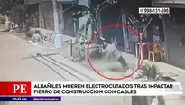 Albañiles electrocutados en San Martín de Porres. Foto y video: Canal N