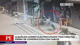 Albañiles electrocutados en San Martín de Porres. Foto y video: Canal N