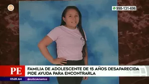 Adolescente de 15 años desapareció en San Martín de Porres. Foto y video: América Noticias