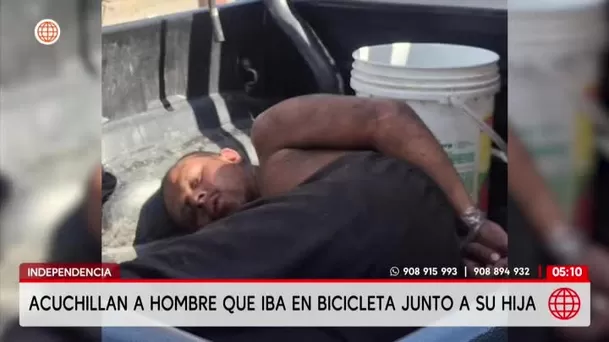 Hombre es apuñalado frente a su hija mientras manejaba bicicleta en San Martín de Porres. Foto: América Noticias Hombre es apuñalado frente a su hija mientras manejaba bicicleta en San Martín de Porres. Foto: América Noticias
