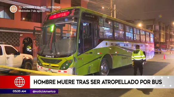 Hombre murió tras ser atropellado por bus en San Martín de Porres. Foto: América Noticias