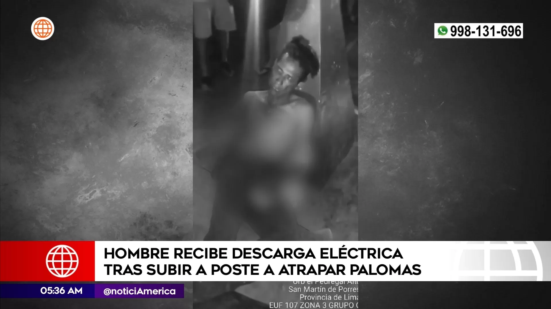 Hombre recibió descarga eléctrica en San Martín de Porres. Foto: América Noticias