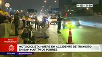 Motociclista falleció en accidente de tránsito en San Martín de Porres. Foto y video: América Noticias 