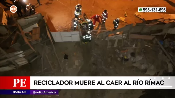 Reciclador murió al caer al río Rímac. Foto: América Noticias