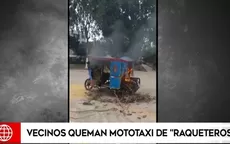 San Martín de Porres: Vecinos de Palao queman mototaxi de raqueteros - Noticias de antonov