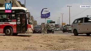 Pistas en mal estado en San Martín de Porres. Foto y video: Canal N