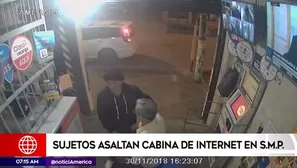 Asalto a cabina de internet en San Martín de Porres.