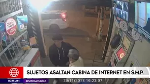 Asalto a cabina de internet en San Martín de Porres.