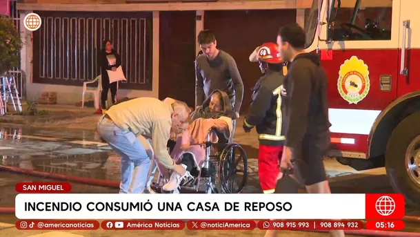 Incendio destruye casa de reposo y deja solo daños materiales en San Miguel. Foto: América Noticias