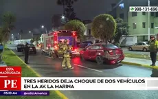 San Miguel: Tres heridos dejó choque de dos vehículos en la avenida La Marina - Noticias de congreso-de-la-republica