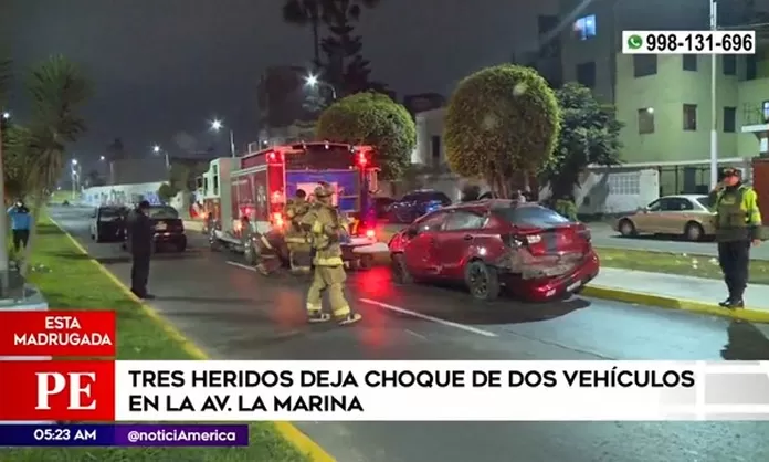 San Miguel: Tres heridos dejó choque de dos vehículos en la avenida La ...