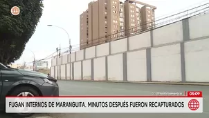 Tres internos fugan de Maranguita y son recapturados en San Miguel. Foto y video: América Noticias