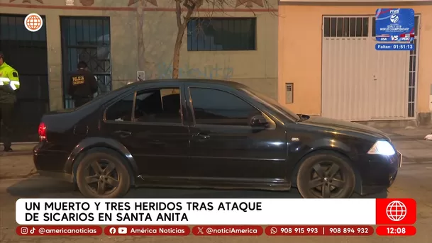 Un muerto y tres heridos tras ataque de sicarios en Santa Anita. Foto: América Noticias