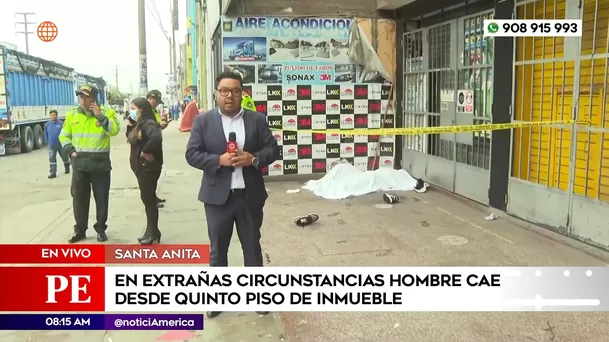 Hombre murió tras caer del quinto piso de un inmueble en Santa Anita. Foto: América Noticias