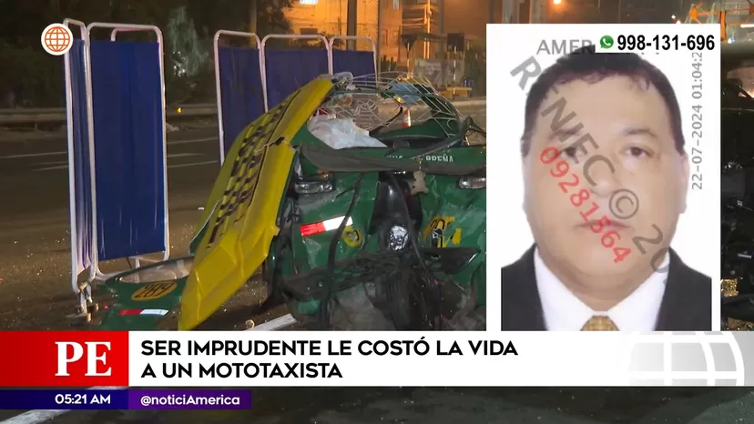 Santa Anita: Mototaxista murió al manejar en sentido contrario y chocar contra camioneta