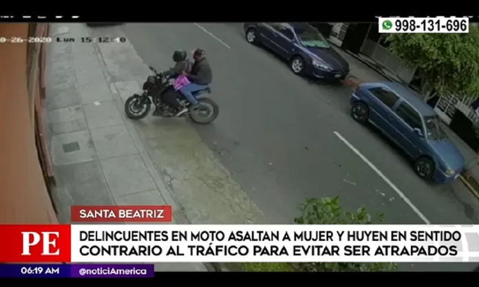 Santa Beatriz: Delincuentes en moto asaltaron a mujer