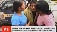 Santa Clara: madre e hija salvan de morir tras caída de desmonte a su vivienda