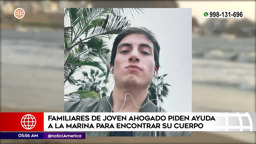 Santa María del Mar: Familiares de joven ahogado piden ayuda a La Marina para encontrar su cuerpo