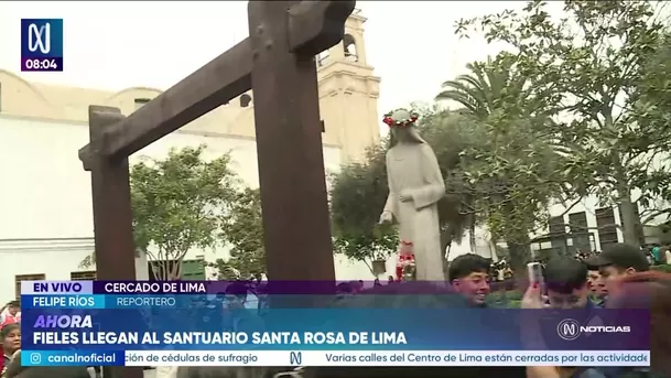 Santa Rosa de Lima: Miles acuden a su santuario. Foto: Canal N Santa Rosa de Lima: Miles acuden a su santuario. Foto: Canal N