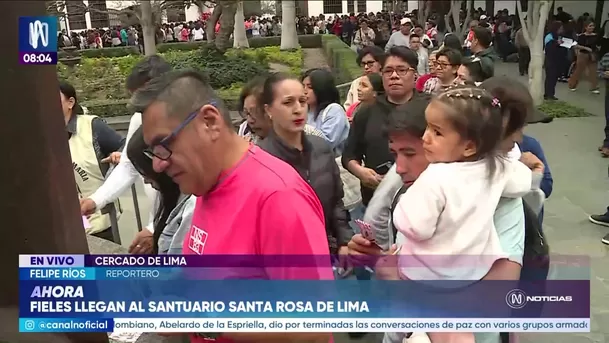 Santa Rosa de Lima: Miles acuden a su santuario. Foto: Canal N Santa Rosa de Lima: Miles acuden a su santuario. Foto: Canal N