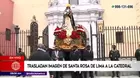 Santa Rosa de Lima: Trasladan imagen de la patrona de Las Américas a la Catedral