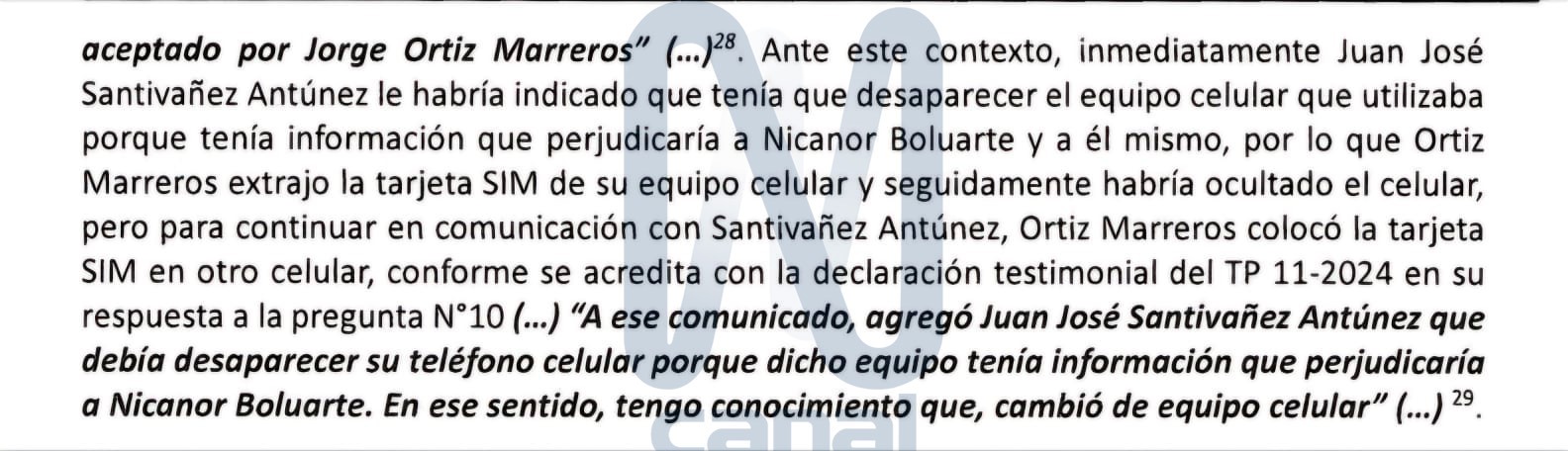 Santiváñez pidió desaparecer celular, según testigo