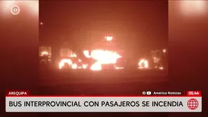 Se incendia bus con pasajeros en Arequipa. Foto y video: América Noticias