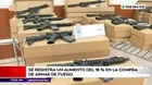 Se registra un aumento del 18 % en compra de armas de fuego