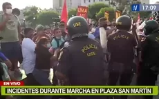 Se reportaron incidentes durante marcha por la vacancia a Pedro Catillo en plaza San Martín - Noticias de incidentes