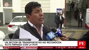 Gremios de conductores rechazan acta con PCM, denuncian exclusión y mantienen el paro por inseguridad. / Video: Canal N