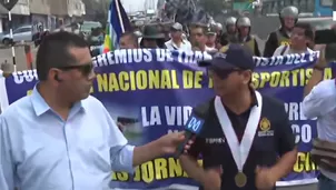Sector de transportistas se moviliza por la Panamericana Norte y se dirigen a la Plaza San Martín. / Video: Cana N