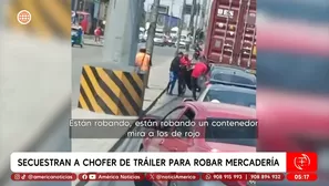 Secuestran a chofer de tráiler para robar mercadería en el Cercado de Lima. Foto y video: América Noticias