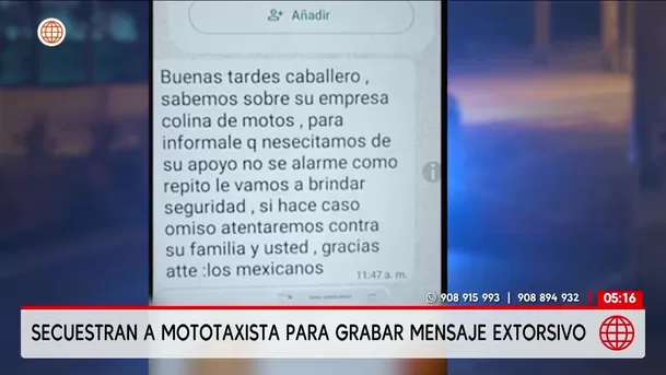 Secuestran a mototaxista para extorsión en Ancón. Foto: América Noticias