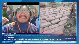 El jefe de Defensa Civil del Gobierno Regional de Junín, José Vásquez, informó que continúan las labores de evaluación de daños y el empadronamiento de las familias afectadas por el sismo de magnitud 5,1./ Video: Canal N